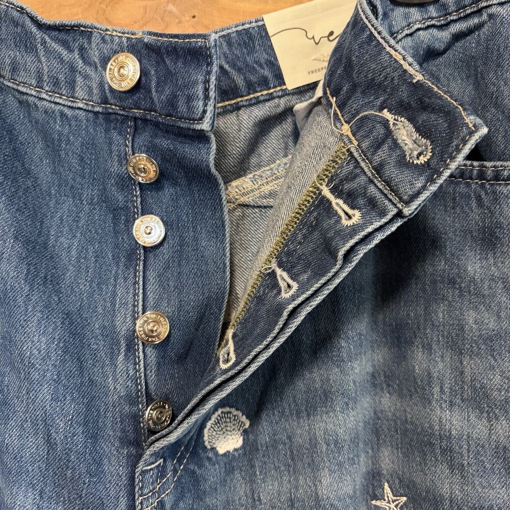 Free People We The Free Westward Under The Sea Wide Leg Jeans Size 32** Nautical - Picture 13 of 16